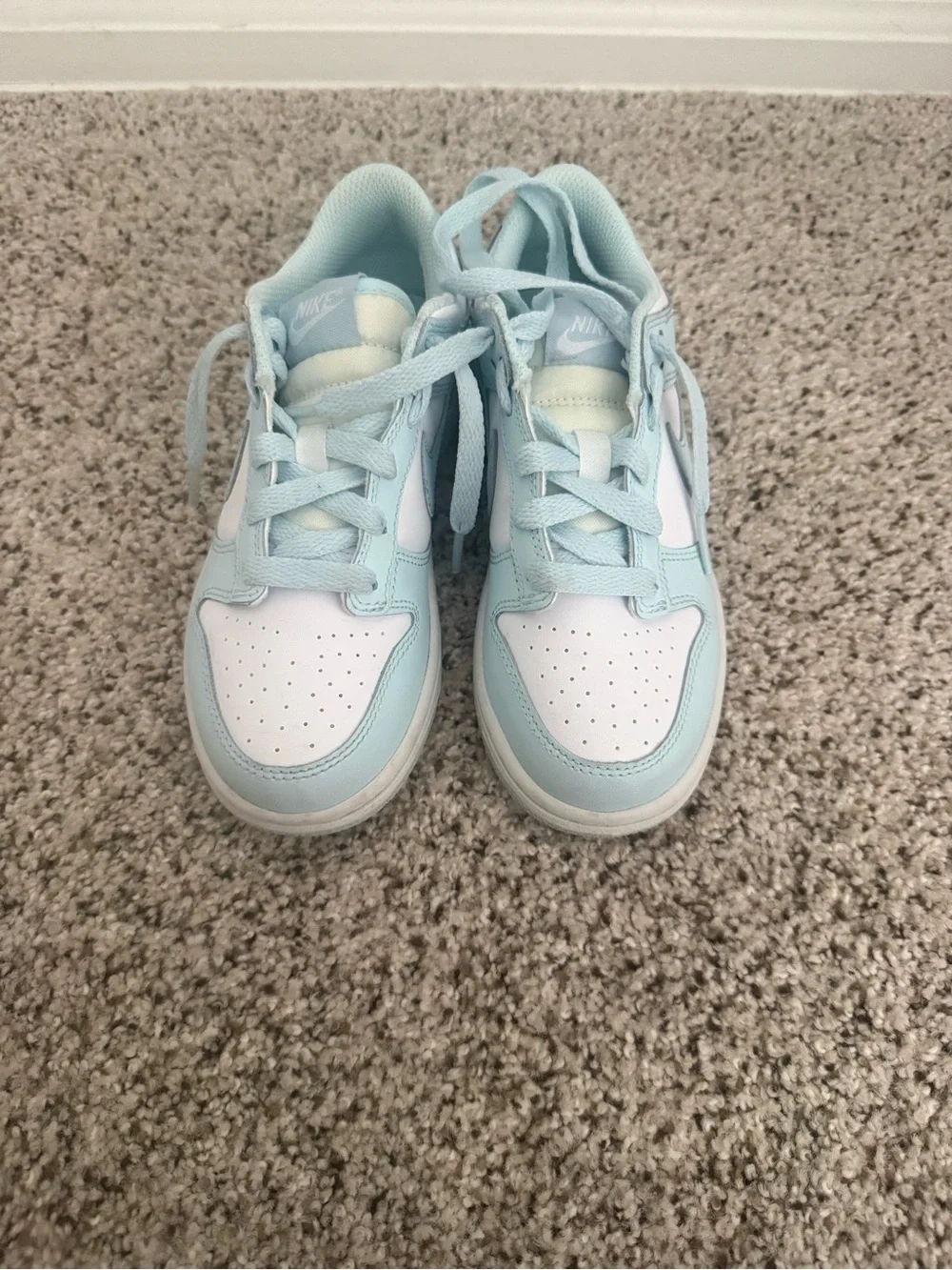 Nike Dunks Light Blue and White youth size 1
